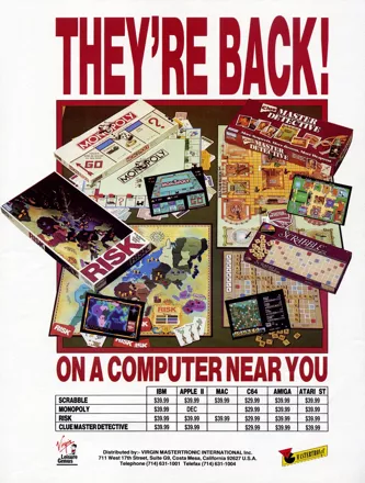 The Computer Edition of Risk: The World Conquest Game Magazine Advertisement