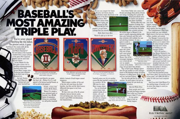 Earl Weaver Baseball II Magazine Advertisement