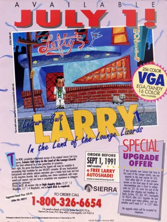 Leisure Suit Larry 1:  In the Land of the Lounge Lizards Magazine Advertisement