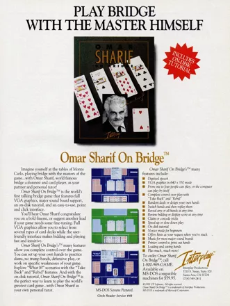 Omar Sharif on Bridge Magazine Advertisement