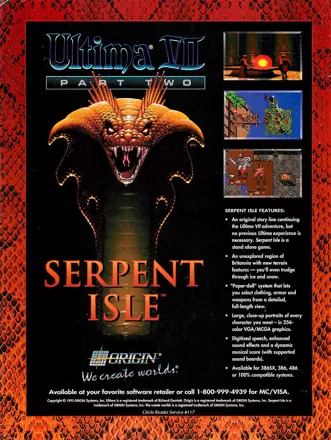 Ultima VII: Part Two - Serpent Isle Magazine Advertisement