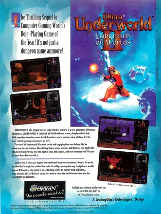 Ultima Underworld II: Labyrinth of Worlds Magazine Advertisement