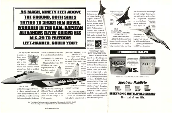 MiG-29: Deadly Adversary of Falcon 3.0 Magazine Advertisement