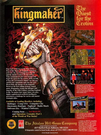 Kingmaker Magazine Advertisement