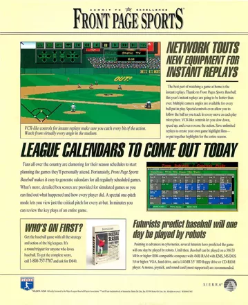 Front Page Sports: Baseball '94 Magazine Advertisement Part 3
