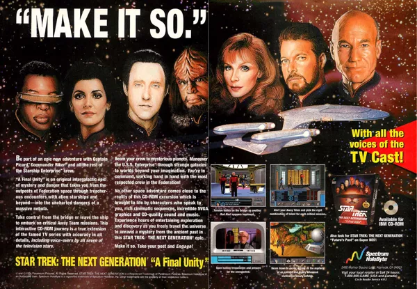 Star Trek: The Next Generation - "A Final Unity" Magazine Advertisement