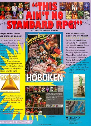 Superhero League of Hoboken Magazine Advertisement