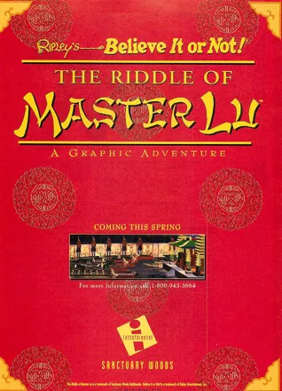 Ripley's Believe It or Not!: The Riddle of Master Lu Magazine Advertisement