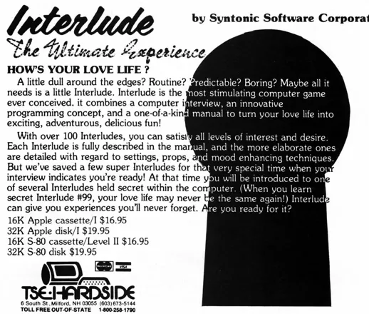 Interlude Magazine Advertisement