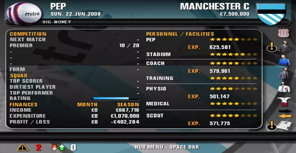 Premier Manager 09 Screenshot