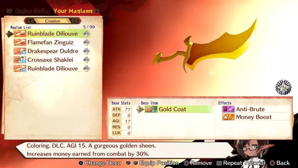 Maglam Lord: Deco Item - Gold Coat Screenshot
