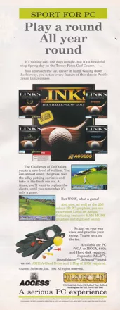 Links: The Challenge of Golf Magazine Advertisement