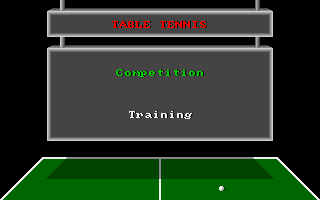 Table Tennis Simulation Amiga Main menu