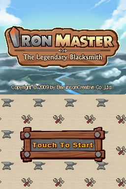 Iron Master: The Legendary Blacksmith Nintendo DS Korean title screen