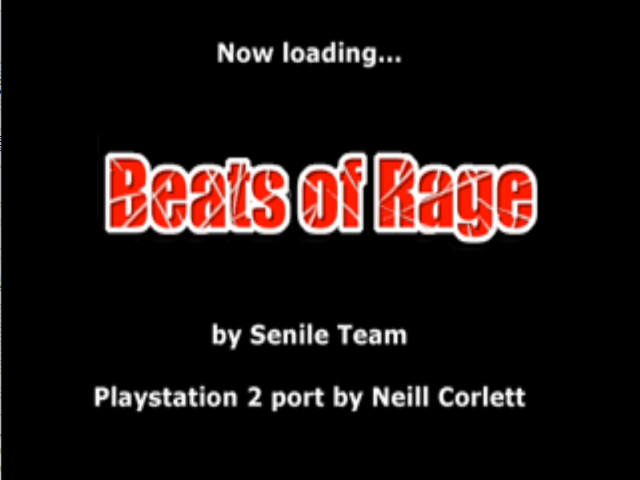 Beats of Rage PlayStation 2 Loading screen.