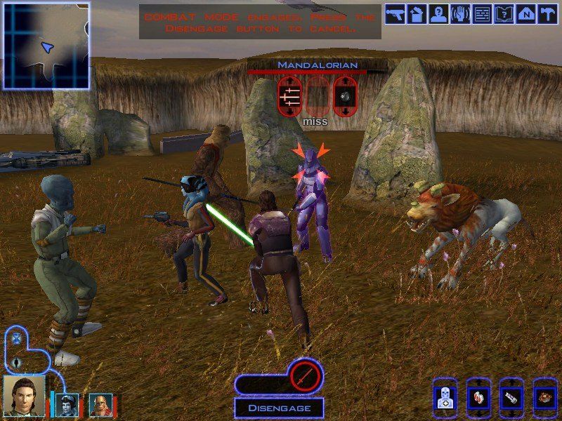 Star Wars: Knights of the Old Republic Windows Fighting a Mandalorian battle group