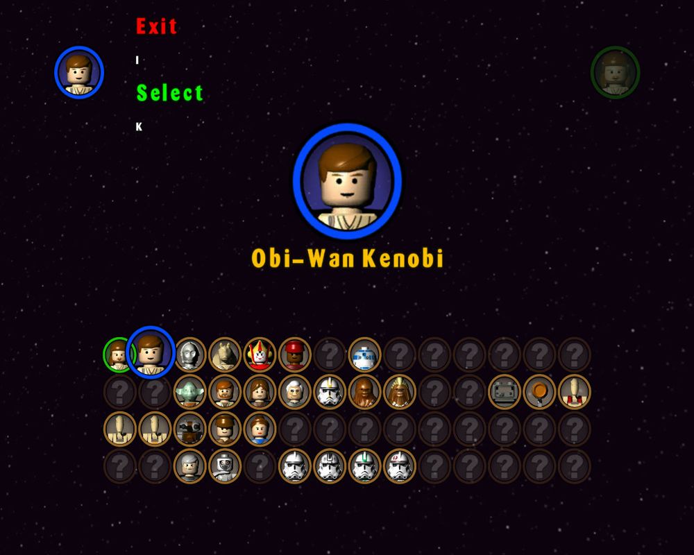 lego star wars character selection