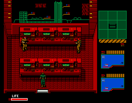 Metal Gear 2: Solid Snake MSX A red room with computers and some guards