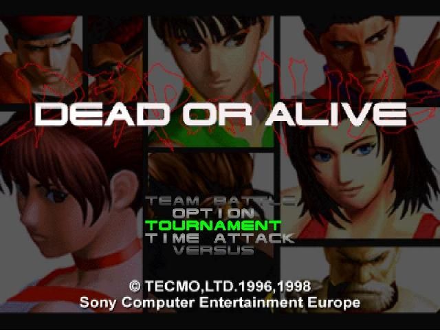 Dead or Alive PlayStation Main menu