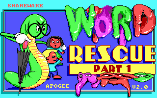 Word Rescue DOS Title screen