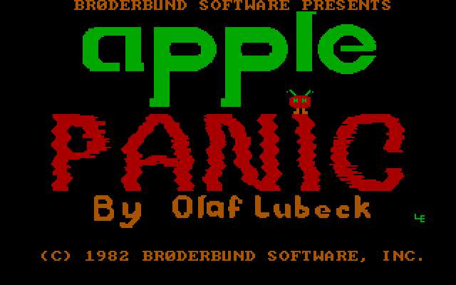 Apple Panic PC Booter Title screen.