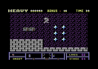 Hard &#x27;n&#x27; Heavy Commodore 64 Try to collect all the blue diamonds.