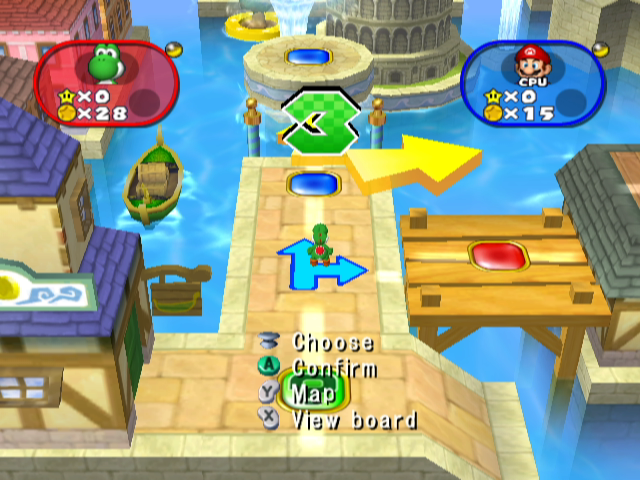 Mario Party 7 GameCube The game board; what way should Yoshi go here?