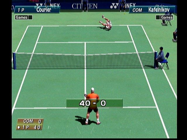 Virtua Tennis Dreamcast Kafelnikov takes a dive