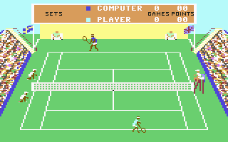 Tournament Tennis Commodore 64 Starting a game.