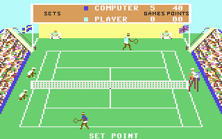 Tournament Tennis Commodore 64 If the computer gets this point, they have the set.