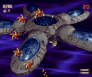 Super Stardust Amiga These star shaped enemies attack in a circular formation around you.