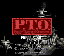 P.T.O.: Pacific Theater of Operations SNES Title screen