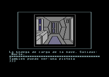 Megacorp Commodore 64 The cargo hold. Exit: North. Also, I see a pistol.