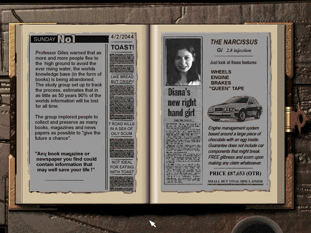 Waterworld DOS Newspaper clippings found during mission