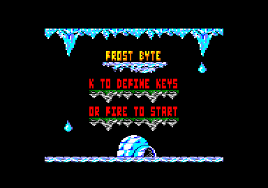 Frost Byte Amstrad CPC Title screen and main menu