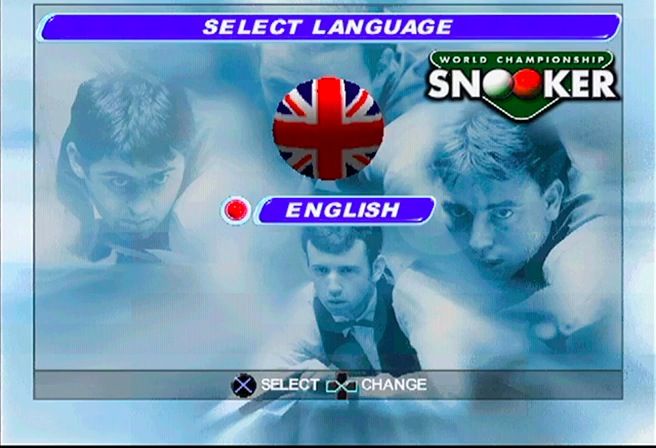 408674 World Championship Snooker Playstation Screenshot Select Language 