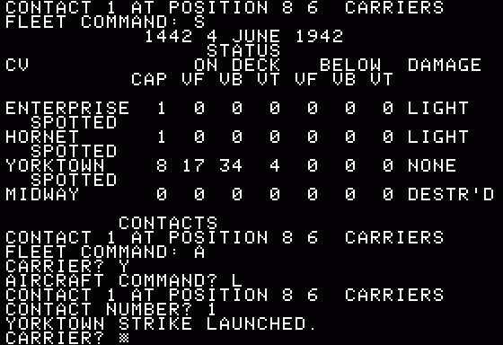 Midway Campaign Screenshots for Apple II - MobyGames