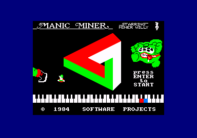 Manic Miner Amstrad CPC Title screen