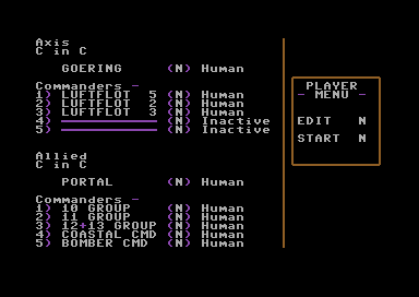 Europe Ablaze Commodore 64 Player options.