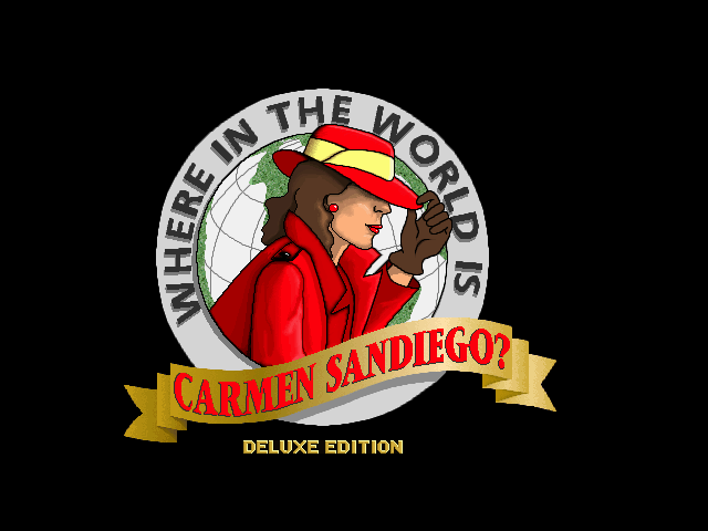 Where in the World Is Carmen Sandiego? (Deluxe Edition) FM Towns Title screen