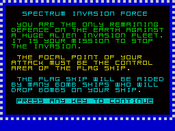 Invasion Force ZX Spectrum Introductions