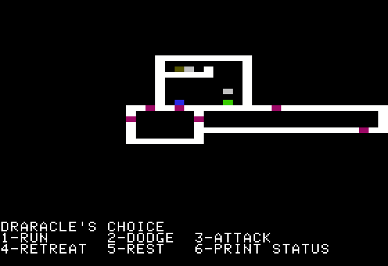 Fracas Apple II What have I gotten myself into... there&#x27;s treasure in this room but... 4 enemies!