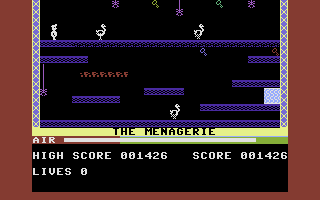 Manic Miner Commodore 16, Plus/4 Few more keys left.