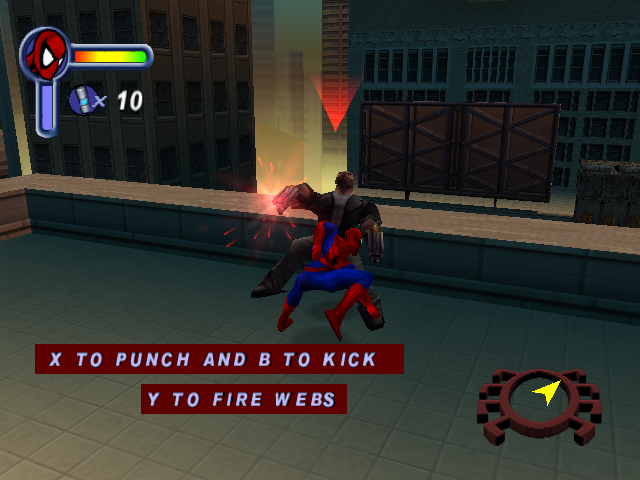 Spider-Man Dreamcast Hitting the Henchman.