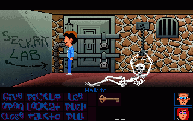 Maniac Mansion Deluxe Windows Trapped in a cellar.