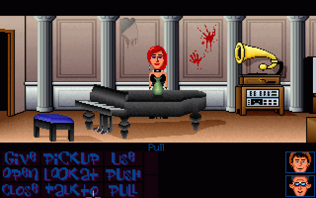 Maniac Mansion Deluxe Windows Razor, the singer of the punk band The Scummettes... can she resist trashing the vase?
