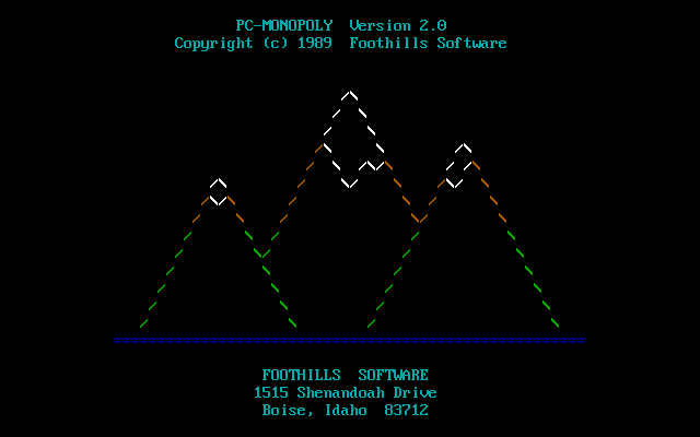 PC-Monopoly DOS The game&#x27;s title screen follows the shareware reminder