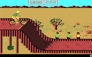 California Games DOS BMX; starting line (CGA &#x22;MORE-color&#x22; mode)