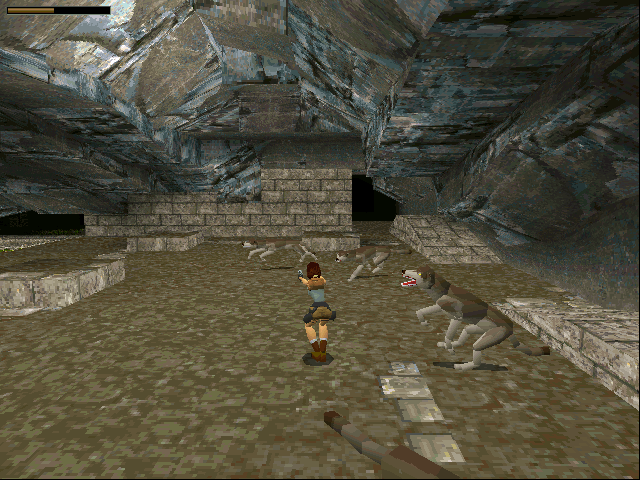 Tomb Raider DOS Wolves are the most common enemies during the Peru stage of the game. They can be quite vicious when attacking in packs!