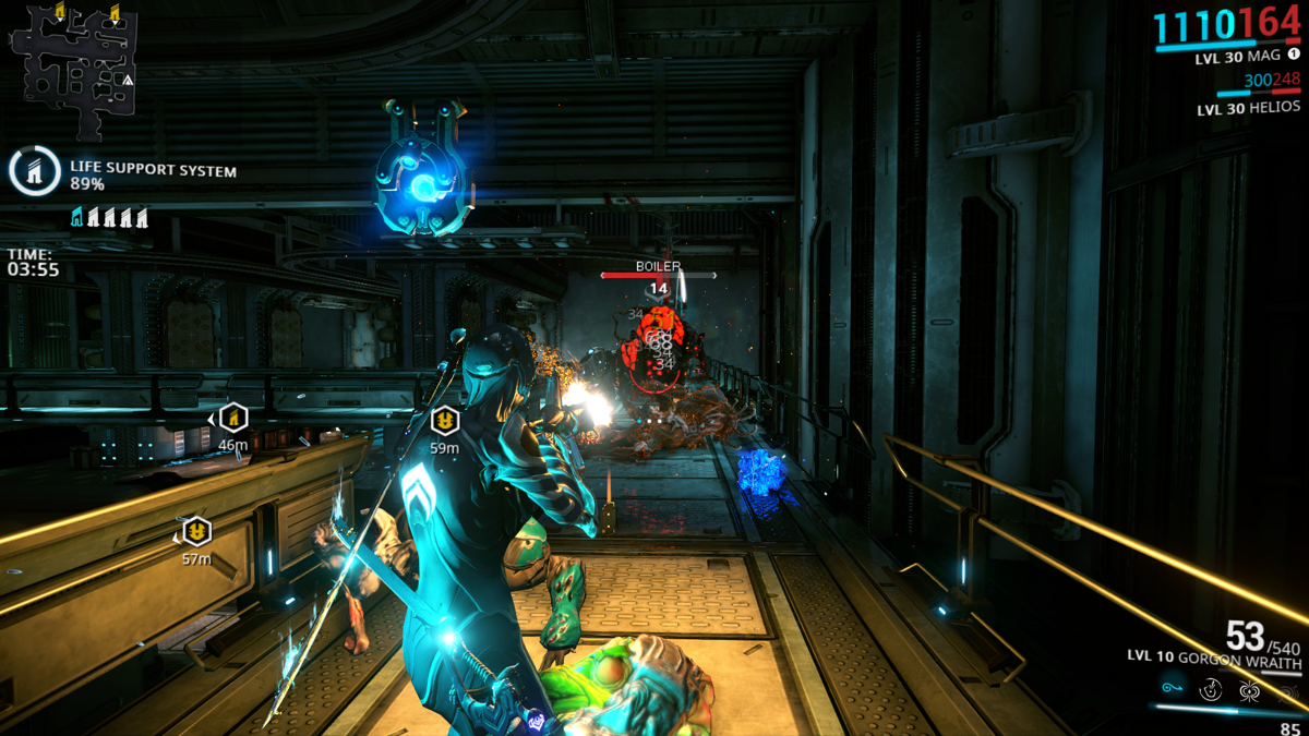Warframe Xbox One Shooting infested lifeforms with my Gorgon Wraith heavy machine gun.